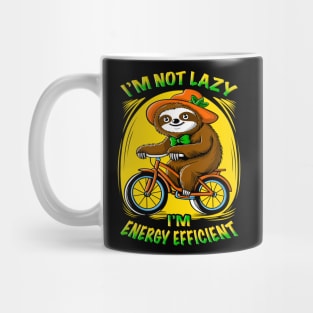 Cute cartoon sloth riding a bicycle with funny quotes. Mug